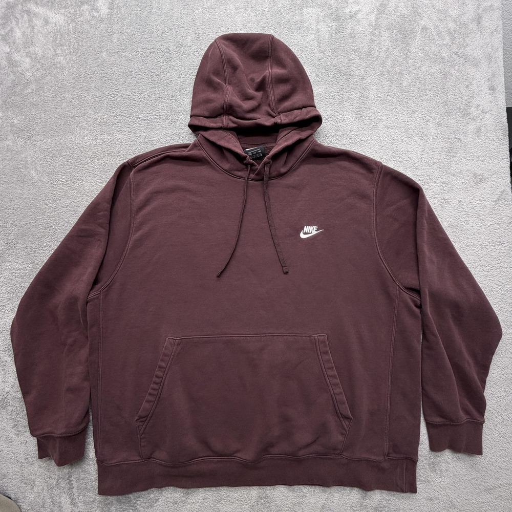 Nike Hoodie Mens 2XL Red Pullover Hooded Lined Fleece Relaxed SP210811NIV